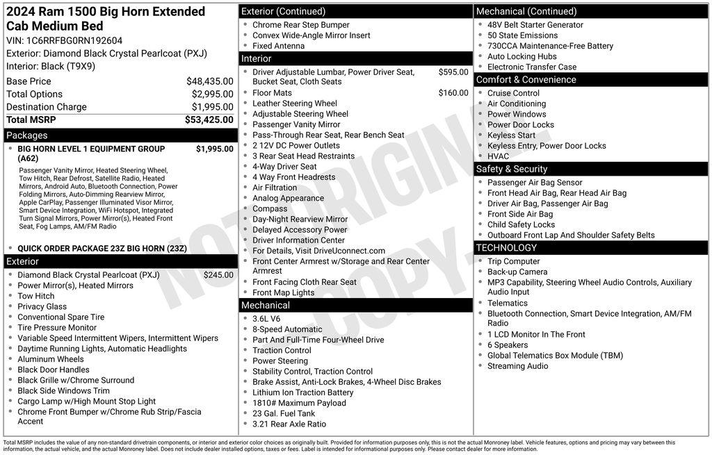 ram ram 1500 pickup 2024 1C6RRFBG0RN192604 image ram ram 1500 pickup 2024 1C6RRFBG0RN192604 image
